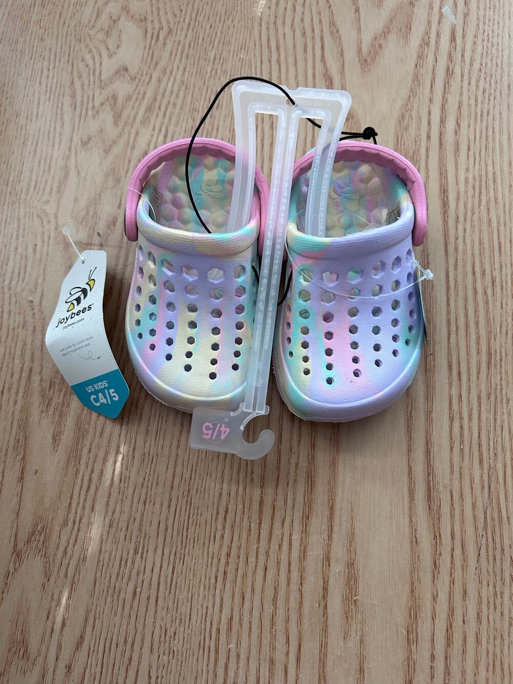 New Girls Joybees Crocs Pastel Pink Purple Blue Green Size 4/5